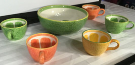 1- Earthenware Fresh Fruit Large Fruit bowl and 5-12oz Fruit Cups - £62.26 GBP