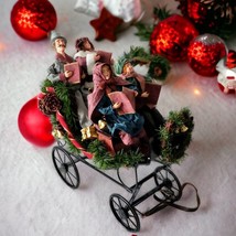 Vintage Traditions Fabric Mache Caroling Family In Carriage Centerpiece ... - £77.84 GBP