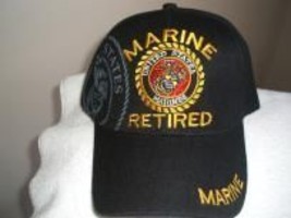 U S Marine Corps (Retired) emblem on a Black ballcap or cover  - £15.47 GBP