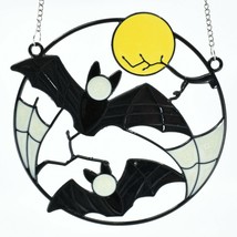 Spooky Halloween Gothic Bat Flying by Moon Wall Hanging Window Ornament Sign - £20.56 GBP