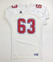 Russell Athletic Mesh Football Game Jersey #63 Men&#39;s XL White Red S89SMMM - $39.60