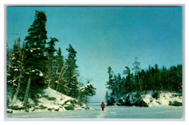 Broman Lake Winter Snow Ice Scene Topley British Columbia Canada Postcard Unpost - £3.89 GBP