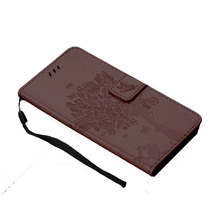 Anymob Huawei Brown Leather Flip Case Wallet Cover Cat Phone Shell - $28.90