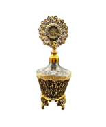 Rare Vintage Gold Filigree Ormolu Perfume Bottle Made In Germany EUC - $112.62 CAD