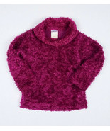 Fuzzy Magenta Purple Metallic Silver Turtleneck Sweater Girls 4 S Stretc... - $14.84