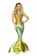 Roma Siren Of The Sea Gold Sequin Corset Long Skirt Mermaid Deluxe Costume 4352 - £137.59 GBP