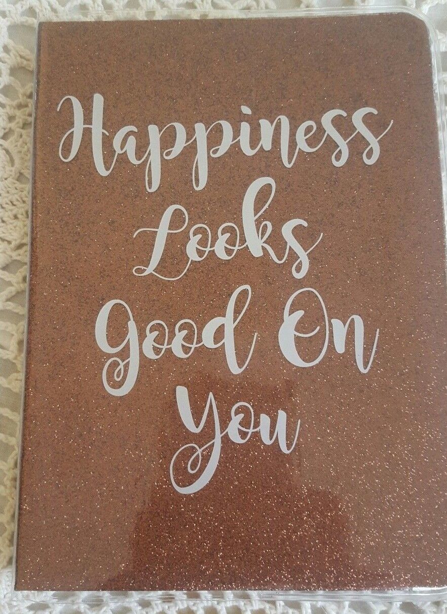 Primary image for NEW Silver Planner Journal Metallic Happiness Looks Good On You Hard Cover  