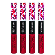 4-Pack New Rimmel Provocalips 16hr Kissproof Lipstick, Play with Fire, 0.14 Oz - £21.29 GBP