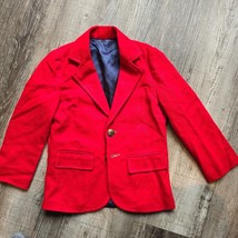 Imp Originals Lord &amp; Taylor Blazer Boy 6 Red Gold Button Wool Sport Suit Coat - £35.84 GBP