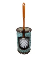 Rustic Vintage Western Turquoise Faux Leather Floral Toilet Brush and Ho... - £21.96 GBP