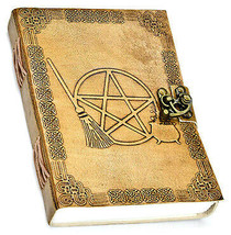 5&quot; X 7&quot; Broom Pentagram Embossed Leather W/ Latch - $45.59