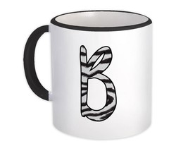 Monogram Letter B : Gift Mug Zebra Letter Initial ABC Animal Print Gift - $15.90