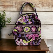 Vera Bradley Flutterby Lunch Sack Pink Purple Floral Lunch Bag Tote - $26.01