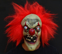 Creepy Evil Scary Halloween Clown Mask Rubber Latex BERSERK CLOWN - £15.16 GBP