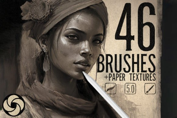 46 Portrait Brushes for Procreate - $16.00