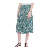 New Grace Elements White Blue Floral Cotton Midi Skirt Size M - £31.35 GBP