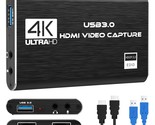 4K Audio Video Capture Card, Usb 3.0 Hdmi Video Capture Device, Full Hd ... - £41.20 GBP