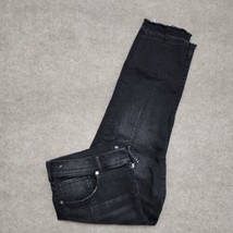 Express Stretch Denim Perfect Cropped Legging Jeans Womens 18 Short Raw Hem Zip - £19.31 GBP