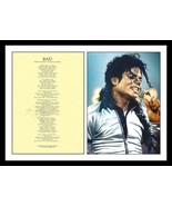 Michael Jackson (d. 2009) Autographed 8.5x11 &quot;Bad&quot; Lyric Sheet w/ Glossy... - $799.99