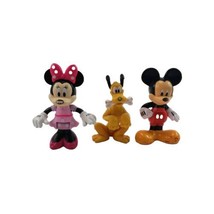 Disney Junior Mickey Minnie Mouse and Pluto 3&quot; Figures Lot of 3 - $7.60