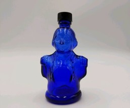 EMPTY-Vintage Charles Jacquin George Washington Cobalt Blue Liquor Bottl... - $16.77