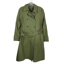 J Crew Womens Double Breasted Trench Coat Size 2 Military Green - £36.07 GBP
