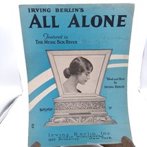 Vintage Sheet Music, All Alone by Irving Berlin 1924 Music Box Revue - $12.60