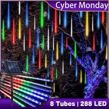 288 Led Solar Lights Meteor Shower Rain Tree Christmas String Light Garden Party - £25.30 GBP