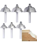 6Pcs Classical Cove Router Bit Set,1/4&quot; Shank Cove &amp; Fillet Bits,Carbide... - $35.98