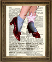 Rubis Pantoufles Imprimé : Always Had la Puissance, Glinda OZ Dictionary D Mural - £5.23 GBP