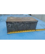 vintage steel toolbox -- antique heavy gauge steel with wood bottom  - $25.00