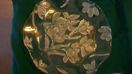 Large Clear Glass Centerpiece Serving Bowl With Frosted Flowers Scalloped Edges - £159.29 GBP