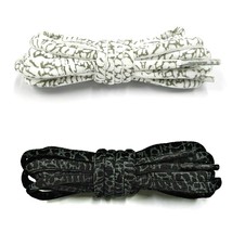 55&quot; Elephant Print&quot; Oval Laces for Air AJ Jordan 3 III White Black Cement - $146.15 MXN