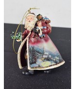 Thomas Kinkade Ashton Drake Old World Santa Ornament Moonlit Village Rare - $239.99 MXN