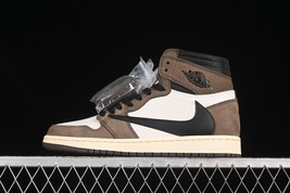 Custom AJ1 High OG Mocha Style Sneakers | Sizes US 4- 14 | Handmade Design - $296.01