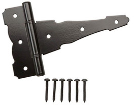 Everbilt 6 in. x 4-1/4 in. Black Heavy Duty Decorative Tee Hinge - £13.33 GBP