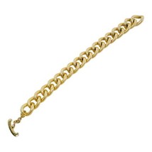 Avon 14k Gold Plated Bracelet Toggle Mesh Texture Tested Chain 8” READ - £14.78 GBP
