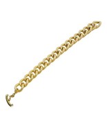 Avon 14k Gold Plated Bracelet Toggle Mesh Texture Tested Chain 8” READ - £14.66 GBP