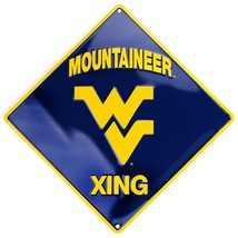 West Virginia Mountaineer Xing 12&quot; X 12&quot; Embossed Metal Crossing Sign - £7.79 GBP