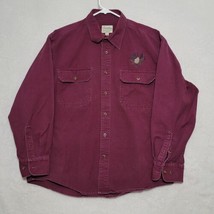 Cabela&#39;s Men&#39;s Shirt Size L Large Legendary Quality Burgundy Long Sleeve Casual - $21.87