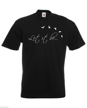 Mens T-Shirt Quote Let It Be with Birds The Beatles Inspirational Text Shirt - £19.88 GBP