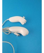 Lot of 2 Nintendo Wii Nunchuck White OEM Official Authentic Tested RVL-004 - £11.66 GBP
