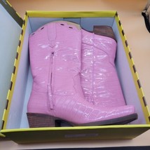 Circus Ny By Sam Edelman croc embossed Jill Pink Carnation Boot Size 8 Med  - £67.66 GBP
