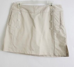 Adidas Women&#39;s ClimaCool Skort Golf Tennis Skirt Beige Pockets Zip Size 8 - $34.60