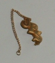 Vtg Jps Gold High School Club Pin Fraternity Jewelry Letter Jacket Gf Chatelaine - £17.83 GBP