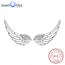 925 Silver Fashion Stud Earrings 2021 Angel Wing Earrings For Women Cute Jewelry - £17.92 GBP