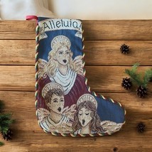 Tapestry Christmas Stocking Angels Alleluia Riverdale USA Vintage Needle... - $668.72 MXN