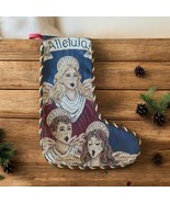 Tapestry Christmas Stocking Angels Alleluia Riverdale USA Vintage Needle... - $48.98 CAD