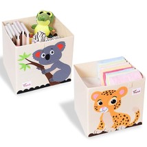 2 Pcs Foldable Animal Toy Storage Box/Bin/Cube, Collapsible Storage Organizer Ch - £34.00 GBP