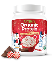 Organic Vegan Protein Powder, Peppermint Hot Cocoa Holiday Flavor - 21G of Plant - £20.15 GBP